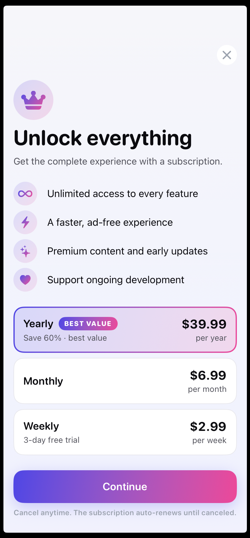 Expense Quick — paywall / subscription